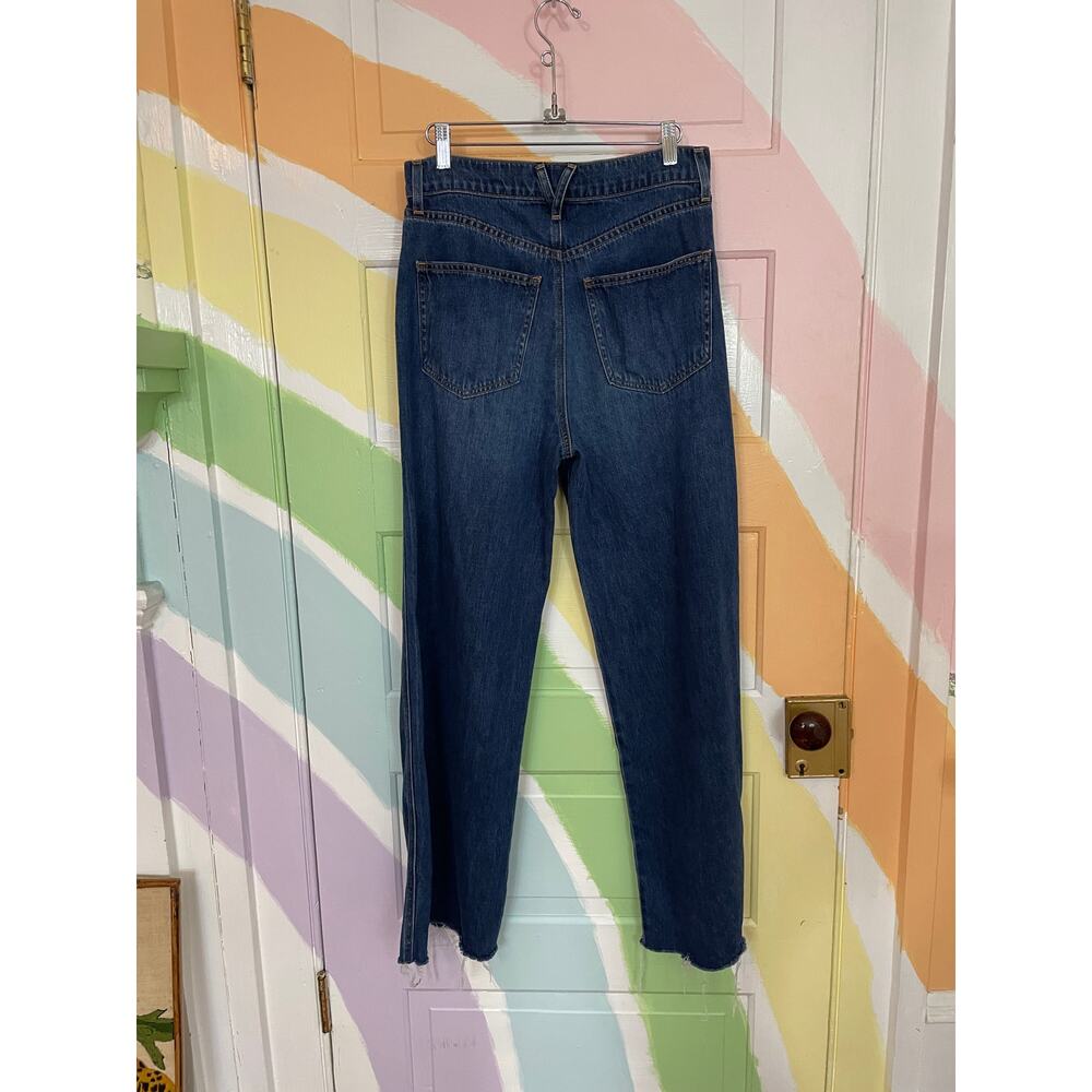 ✨Veronica Beard Womens Taylor Wide Leg Denim Raw Hem Silk Blend Jeans Size 28 - Picture 7 of 11